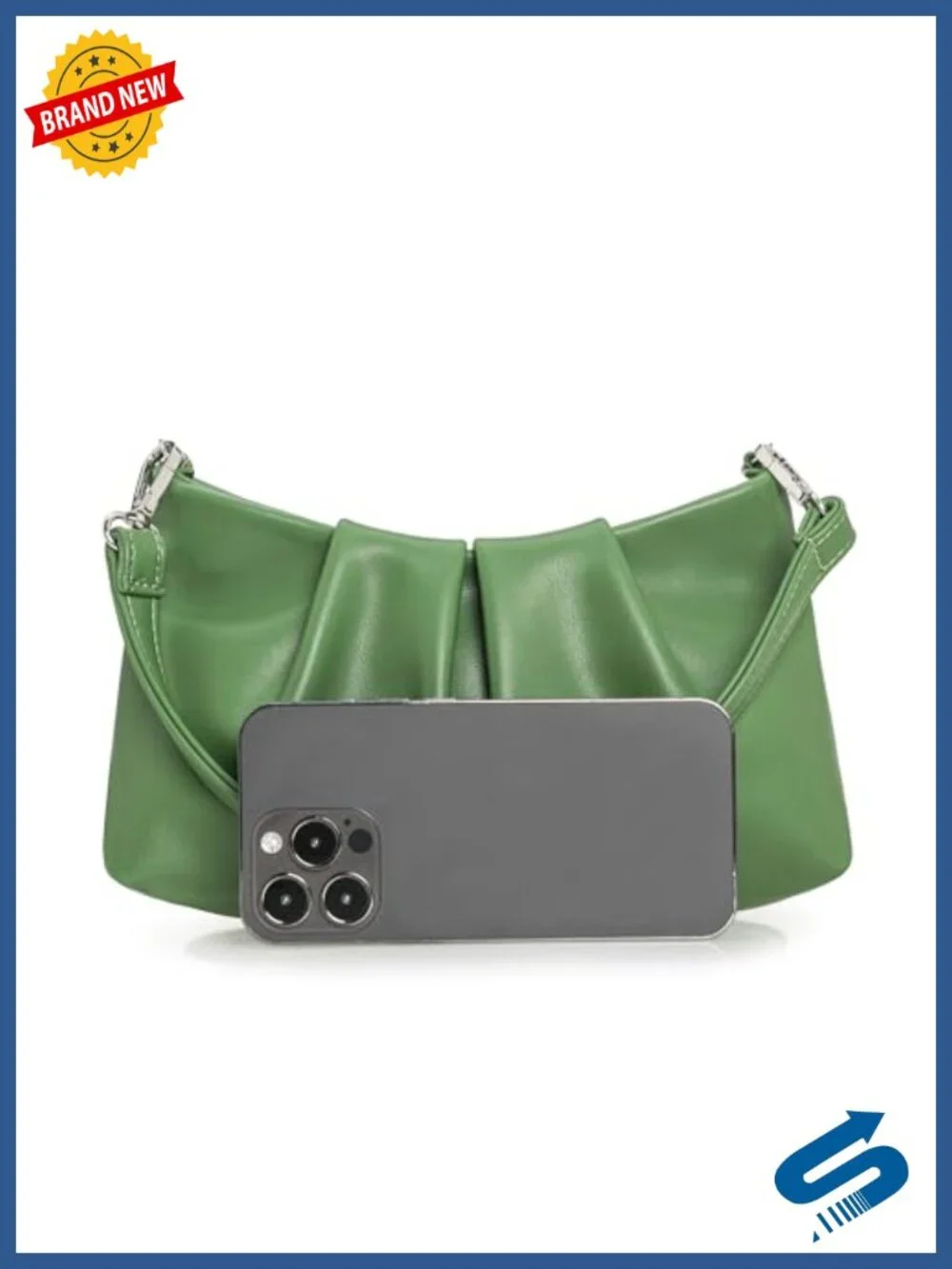 Pleated PU Leather Clutch Bag for Women Formal Party Wedding Prom